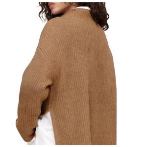 Banana Republic Sweater Women's Medium Camel Tan Oversized Merino Wool Ribbed